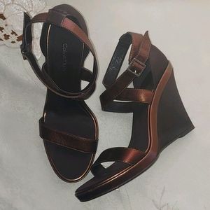 CALVIN KLEIN Strapped Wedge Sandals